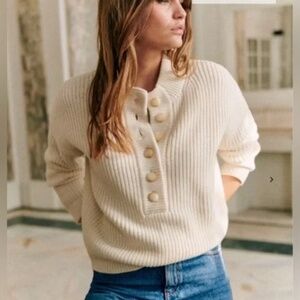 Sezane Lucas Jumper Écru. - Size XXS